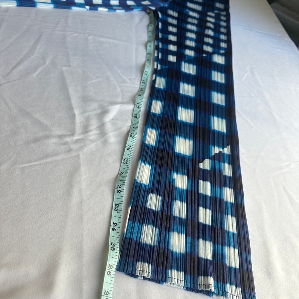Pleats Please Issey Miyake | Navy Check Trek Trousers | Blue Pattern Size 4 - Picture 8 of 10